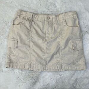 Hollister Y2K Cream Cargo Mini Skirt